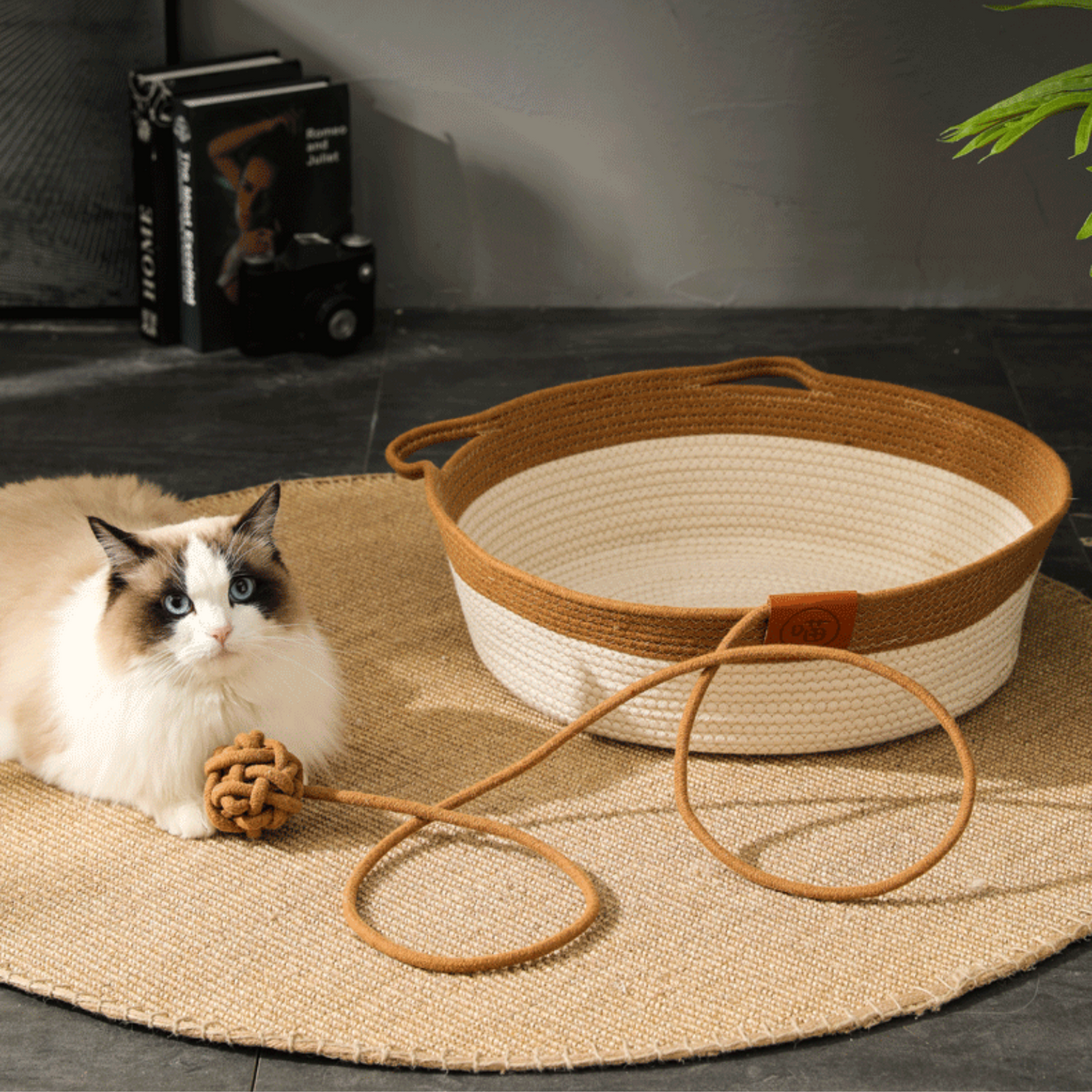 Panier Cocon Tressé pour Chat